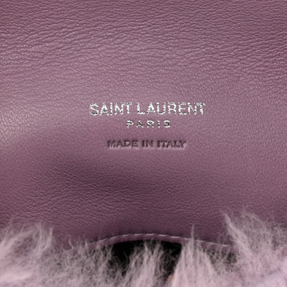 Saint Laurent Shearling Quilted Monogram Loulou Puffer Pouch Clutch Lilac 6 of 10