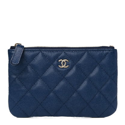 Chanel Caviar Quilted Small Cosmetic Case Navy Blue 1 of 4
