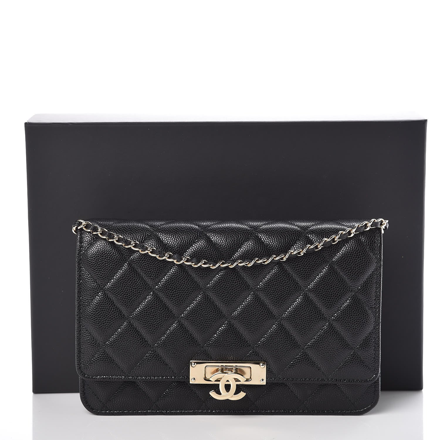 Chanel Caviar Quilted Golden Class Wallet On Chain WOC Black 11 of 11