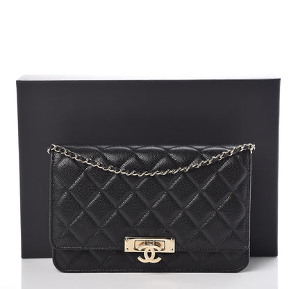 Chanel Caviar Quilted Golden Class Wallet On Chain WOC Black 11 of 11
