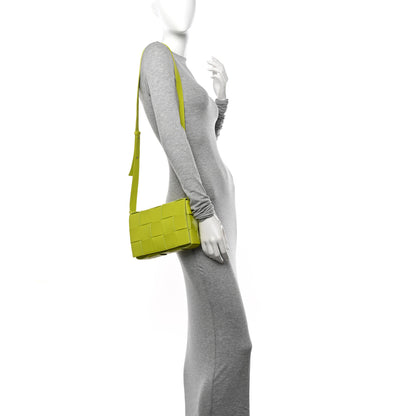 Bottega Veneta Lambskin Maxi Intrecciato Cassette Crossbody Bag Acid Kiwi 2 of 11