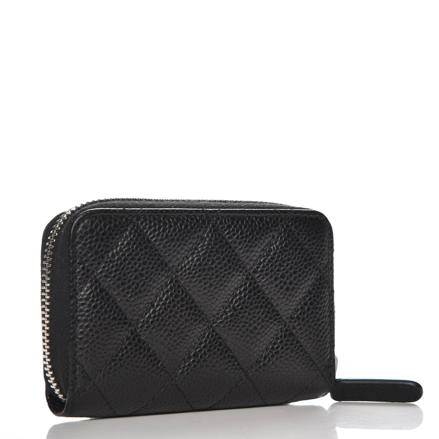 Caviar Quilted Zip Coin Purse Black