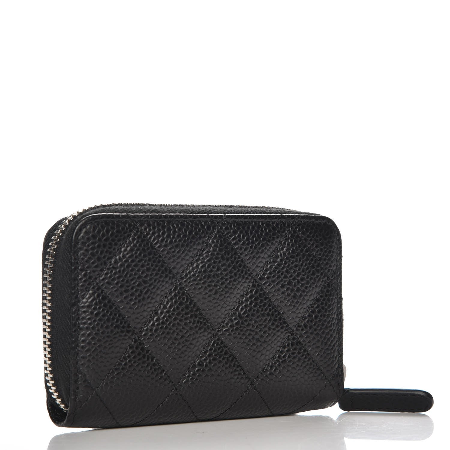 Chanel Caviar Quilted Zip Coin Purse Black 3 of 8