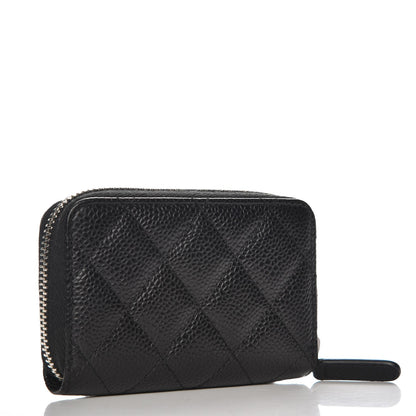 Chanel Caviar Quilted Zip Coin Purse Black 3 of 8