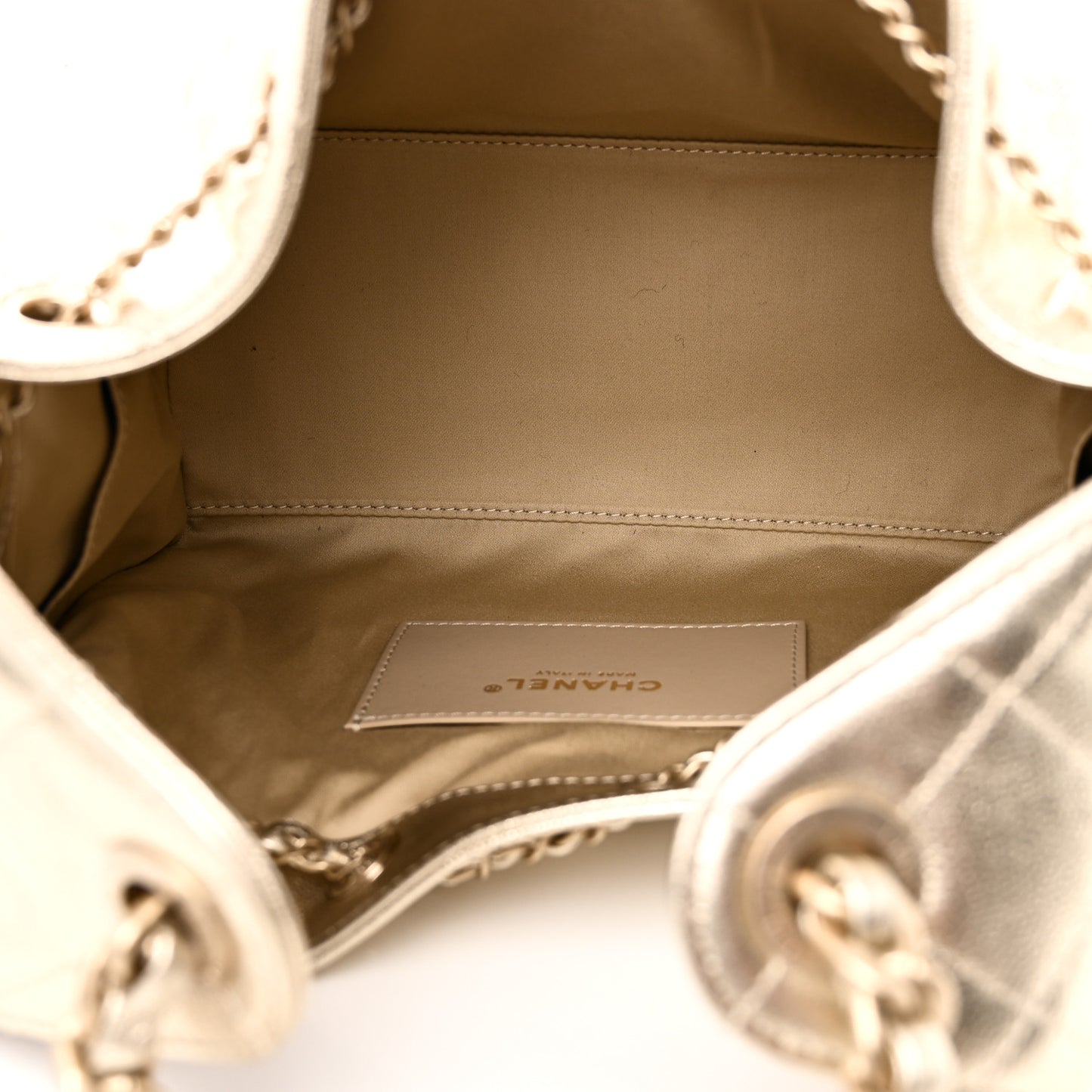 Metallic Caviar Quilted Small Chanel 25 Hobo Gold