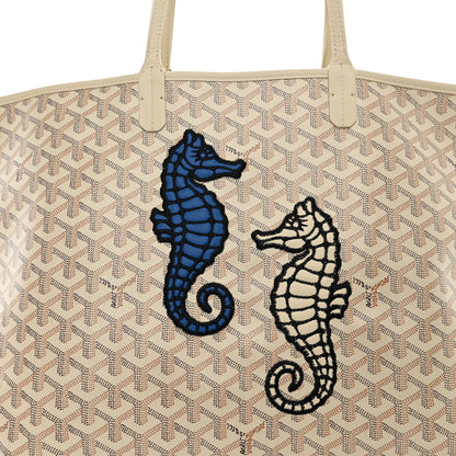 Goyard Goyardine Embroidered Seahorse Reversible Anjou PM Sand 13 of 19