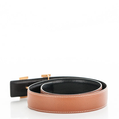 Hermes Box Epsom 32mm H Belt 68 Black Gold 3 of 6