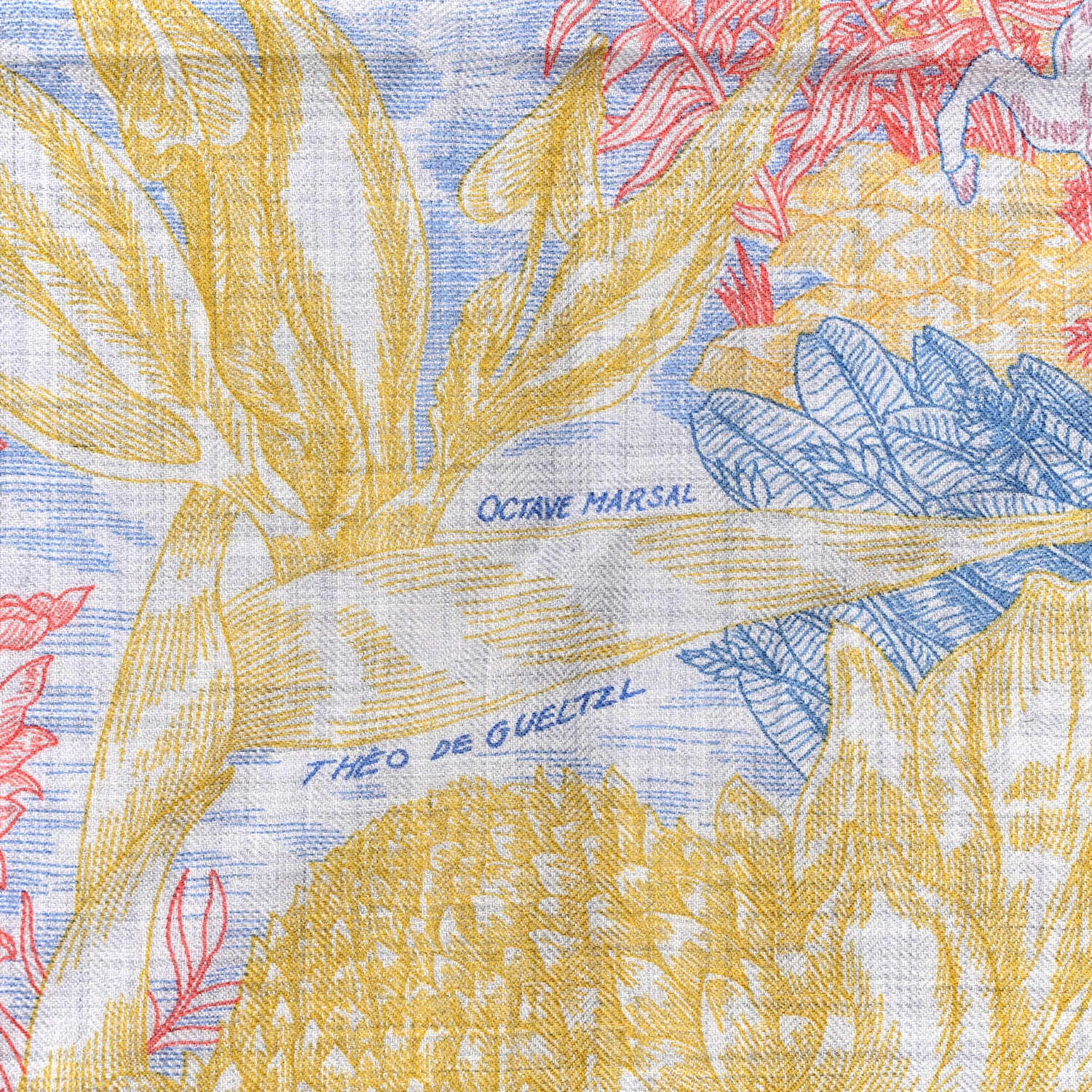 Hermes Cashmere Silk Faubourg Tropical Shawl 140 Gris Chine Rose 4 of 4