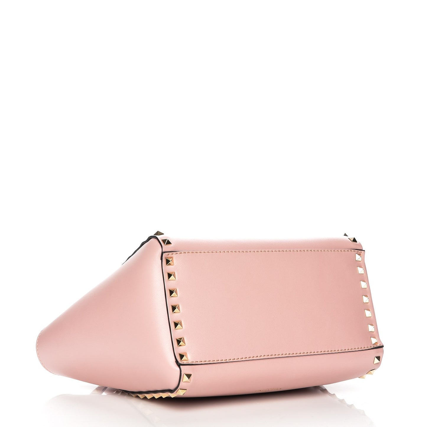 Vitello Small Rockstud Double Handle Tote Pink
