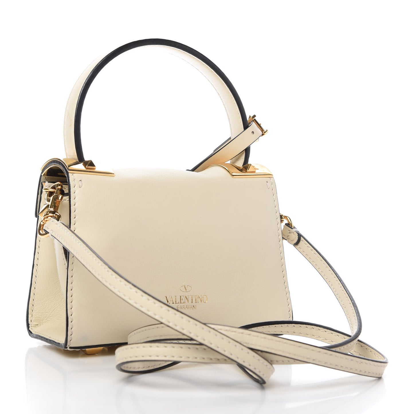Vitello Mini My Rockstud Frame Bag Light Ivory