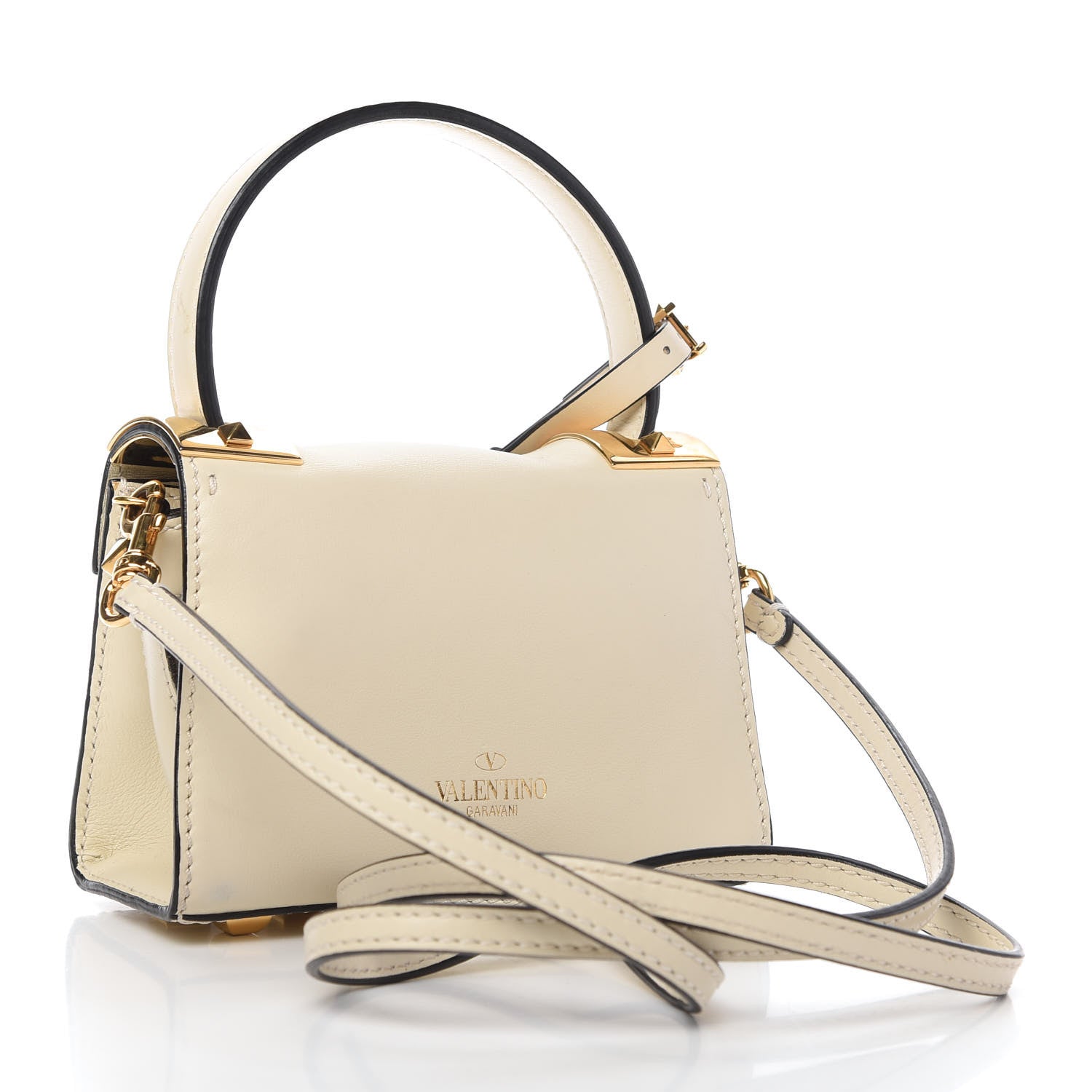 Valentino Garavani Vitello Mini My Rockstud Frame Bag Light Ivory 3 of 10