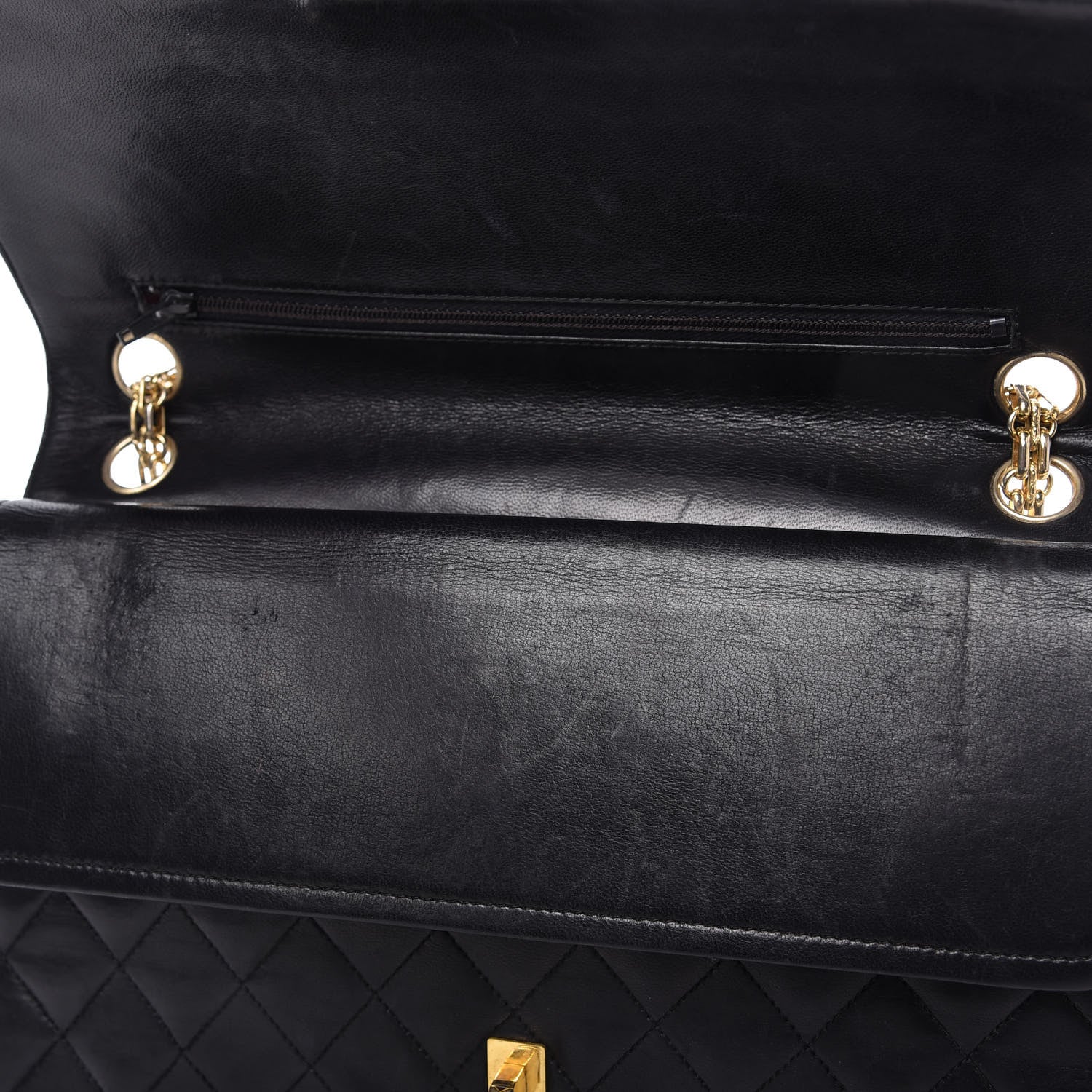 Chanel Lambskin Quilted Medium Double Flap Bijoux Chain Black 10 of 11