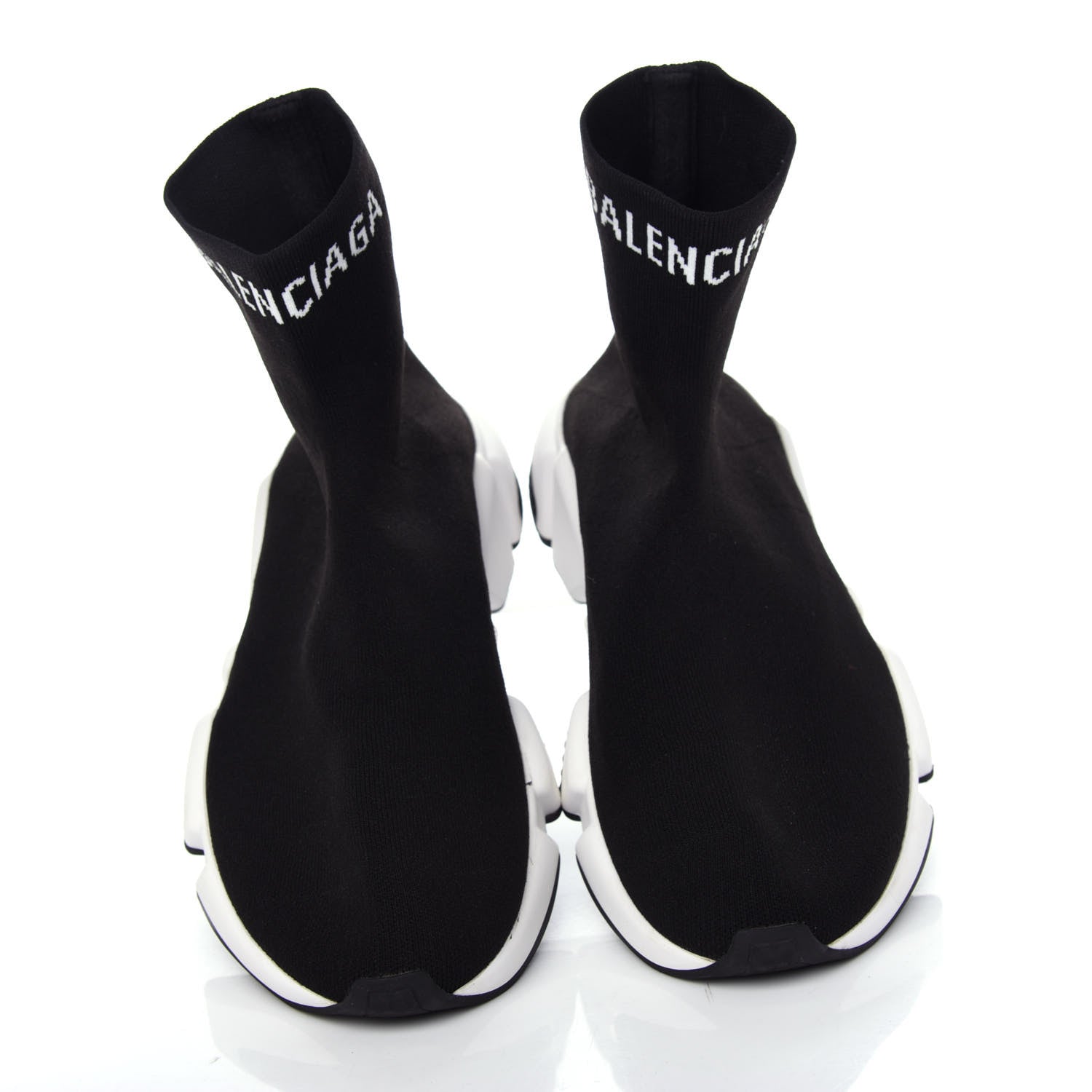 Balenciaga Neoprene Knit Womens Hi Speed Sneakers 39 Black White 5 of 10