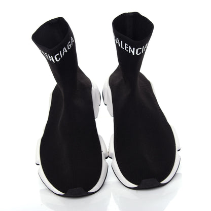 Balenciaga Neoprene Knit Womens Hi Speed Sneakers 39 Black White 5 of 10