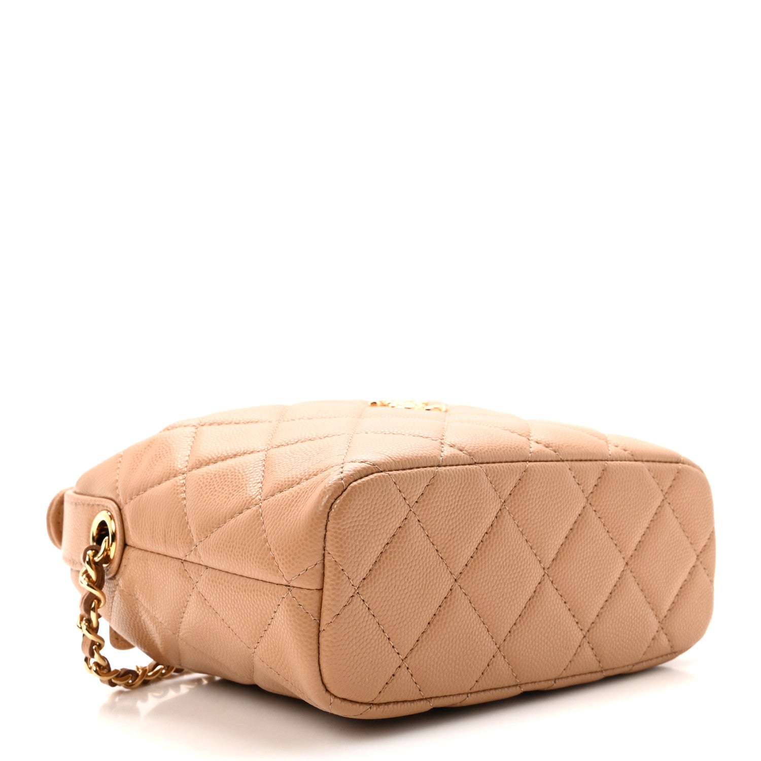 Chanel Caviar Quilted Hobo Clutch With Chain Dark Beige 4 of 10