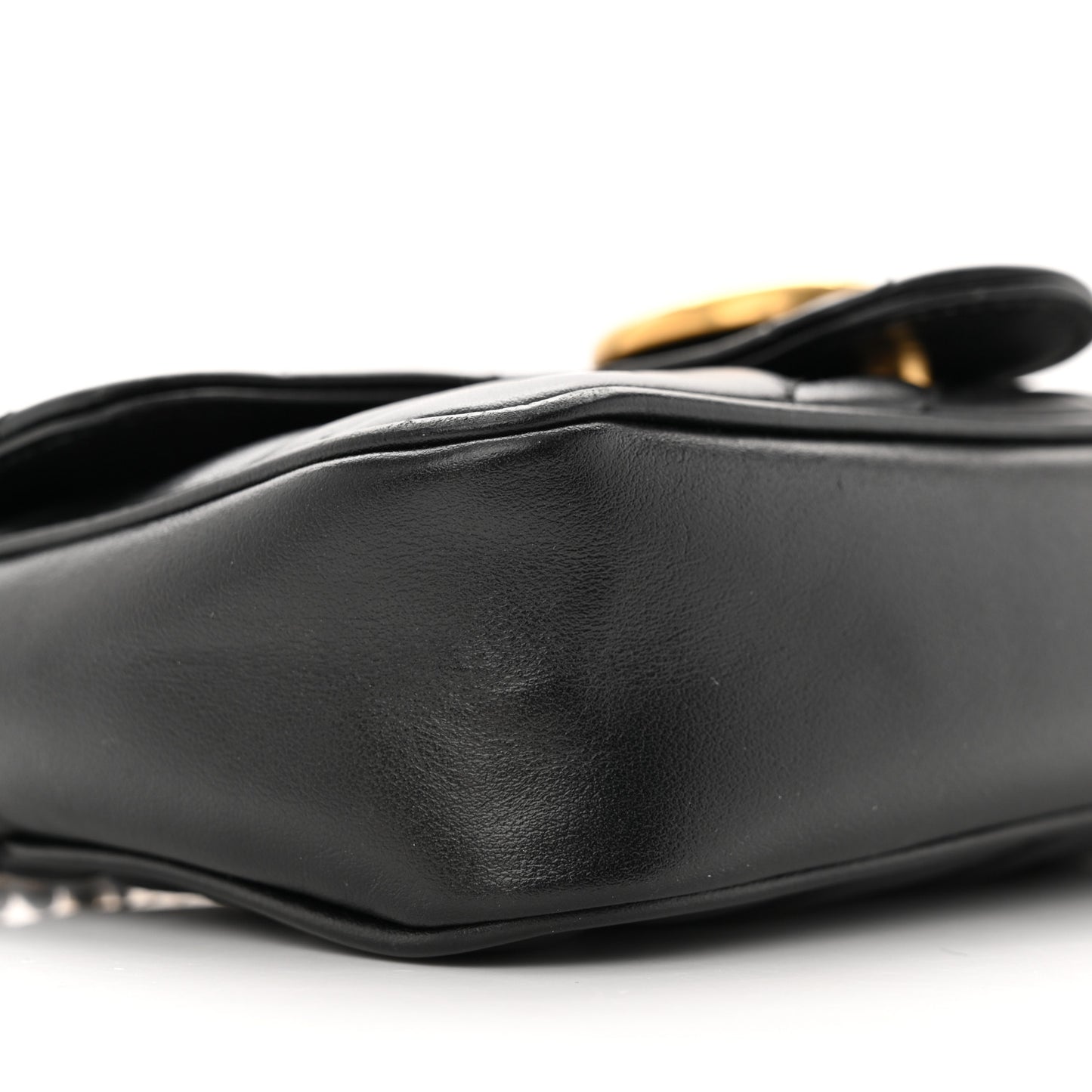 Calfskin Matelasse Super Mini GG Marmont Shoulder Bag Black