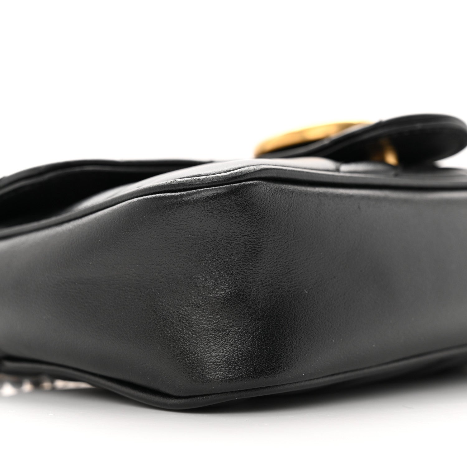 Gucci Calfskin Matelasse Super Mini GG Marmont Shoulder Bag Black 9 of 14