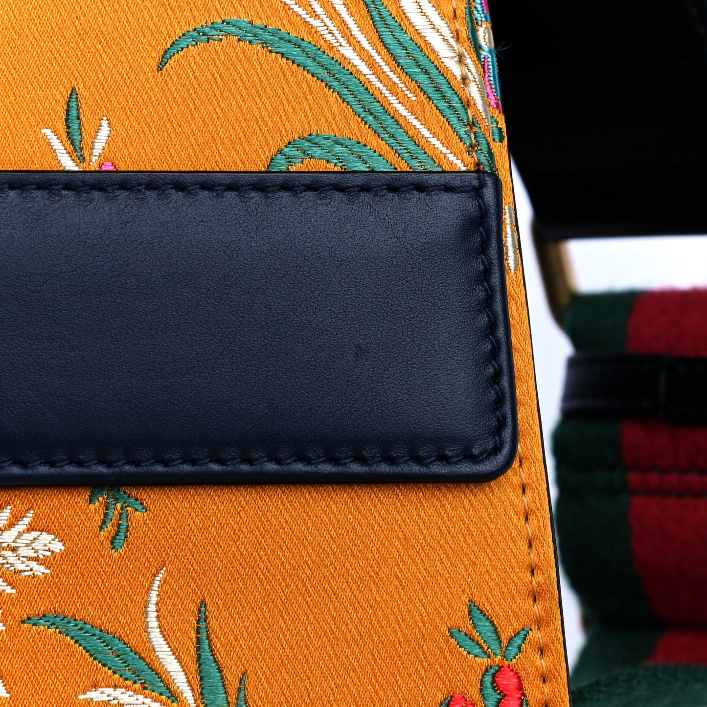 Satin Calfskin Bamboo Web Tokyo Print Medium Dionysus Top Handle Bag Giallo Multicolor Blue Agata Hibiscus Red
