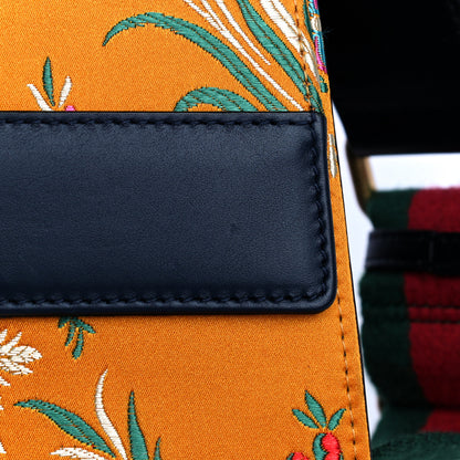 Gucci Satin Calfskin Bamboo Web Tokyo Print Medium Dionysus Top Handle Bag Giallo Multicolor Blue Agata Hibiscus Red 34 of 40