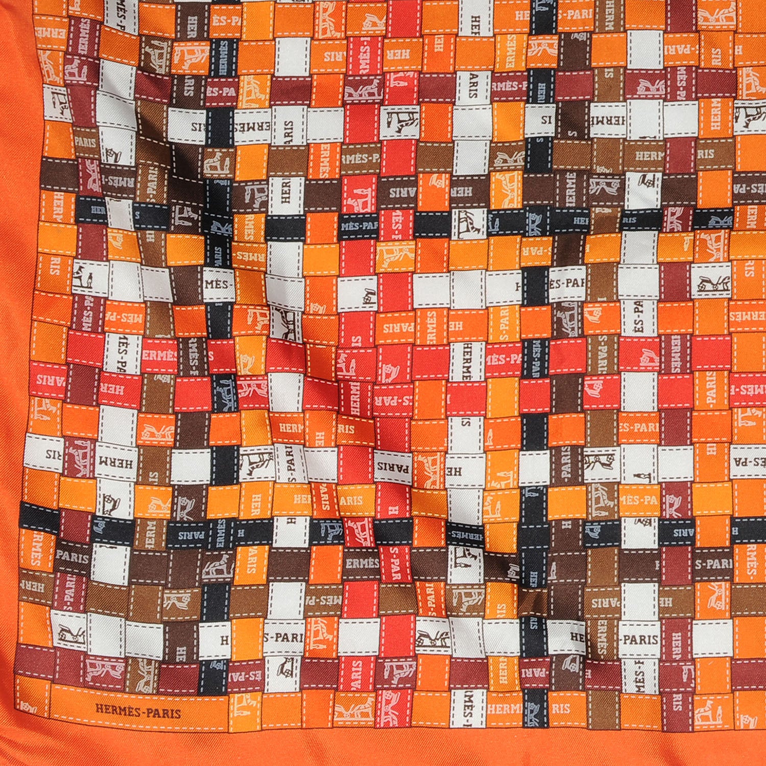 Hermes Silk Bolduc Au Carre Scarf 90 Orange 1 of 5