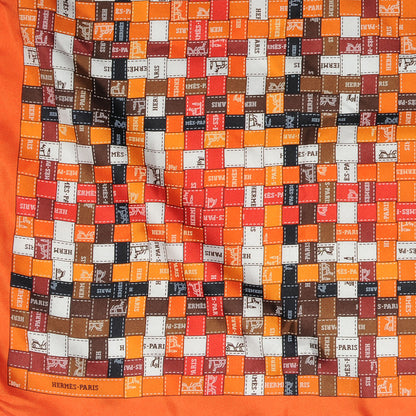 Hermes Silk Bolduc Au Carre Scarf 90 Orange 1 of 5