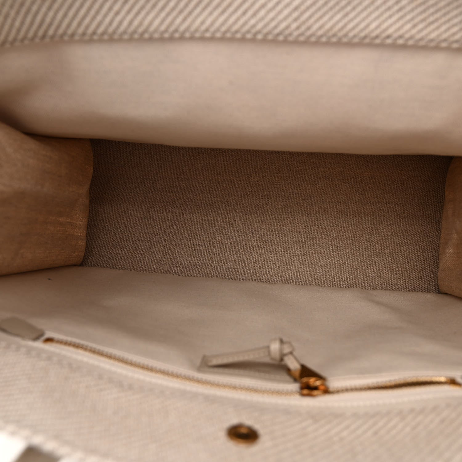 Saint Laurent Linen Calfskin Small Rive Gauche Tote Beige Sea Salt 6 of 10