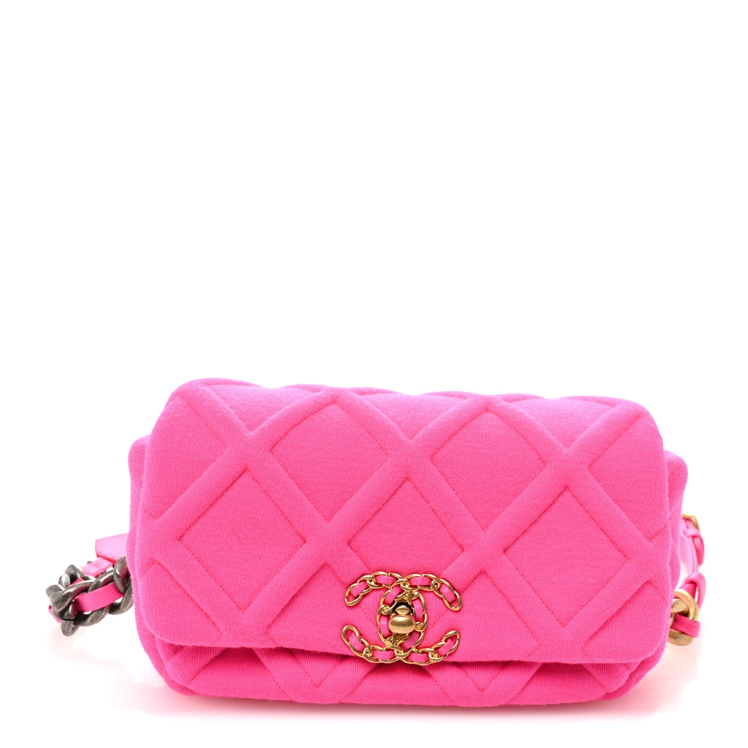 Chanel Jersey Quilted Chanel 19 Waist Bag Pink 1 of 10