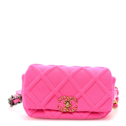 Chanel Jersey Quilted Chanel 19 Waist Bag Pink 1 of 10