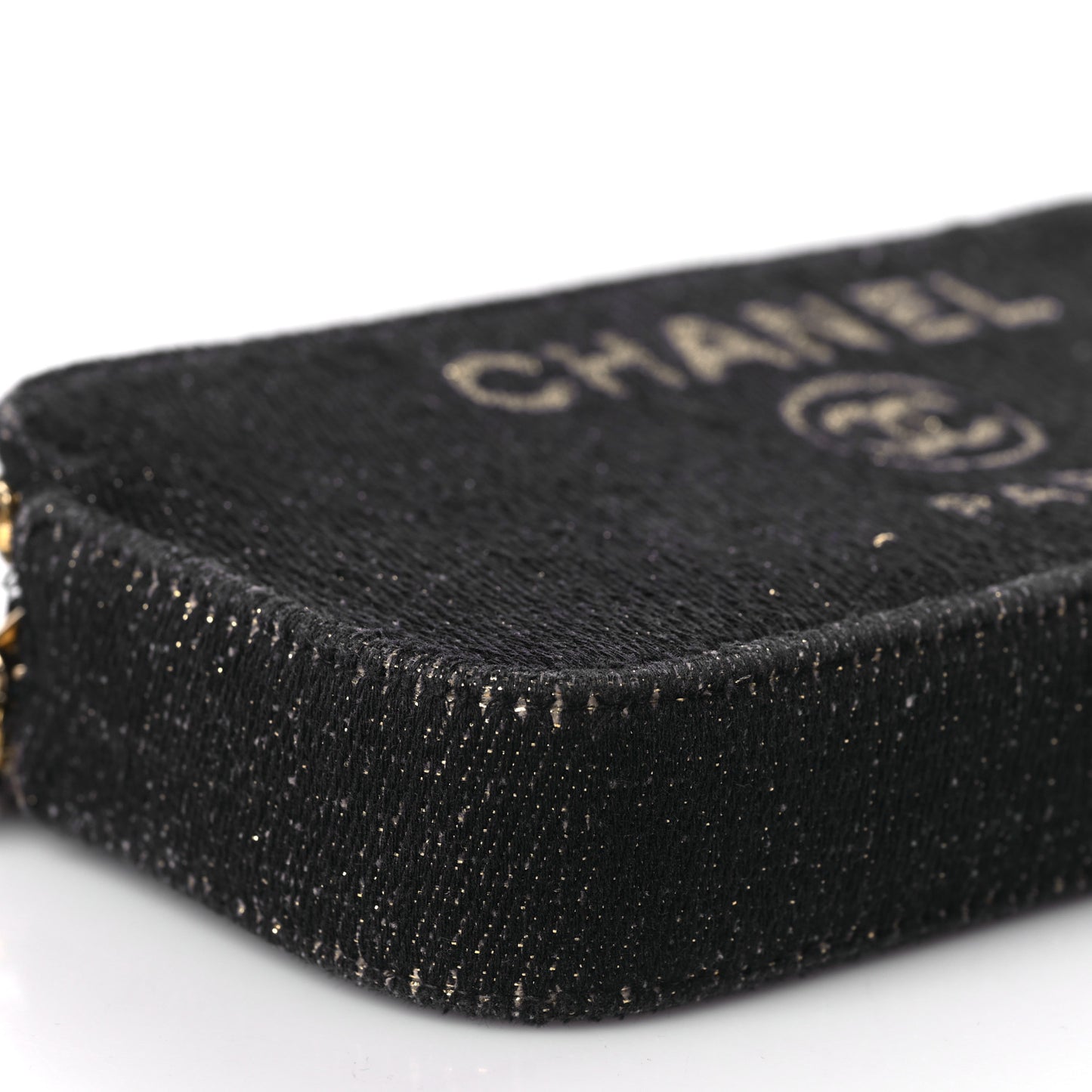 Canvas Small Deauville Clutch With Chain Black