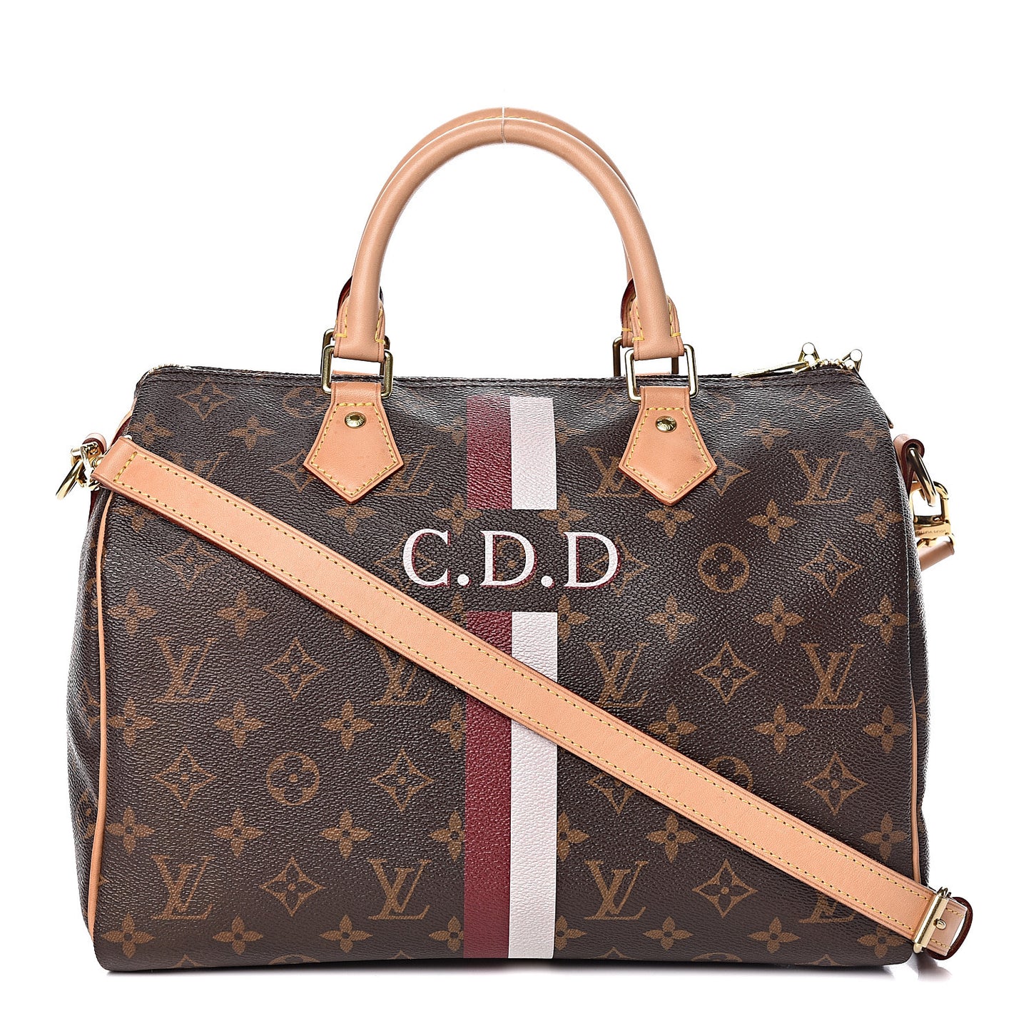 Monogram My LV Heritage Speedy Bandouliere 30 Bordeaux White