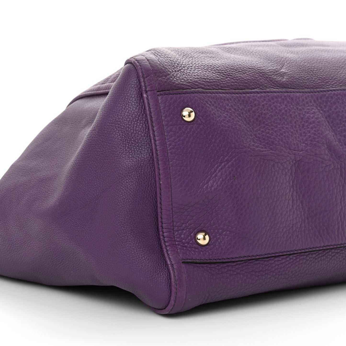 Pebbled Calfskin Large Soho Shoulder Bag Shine Purple