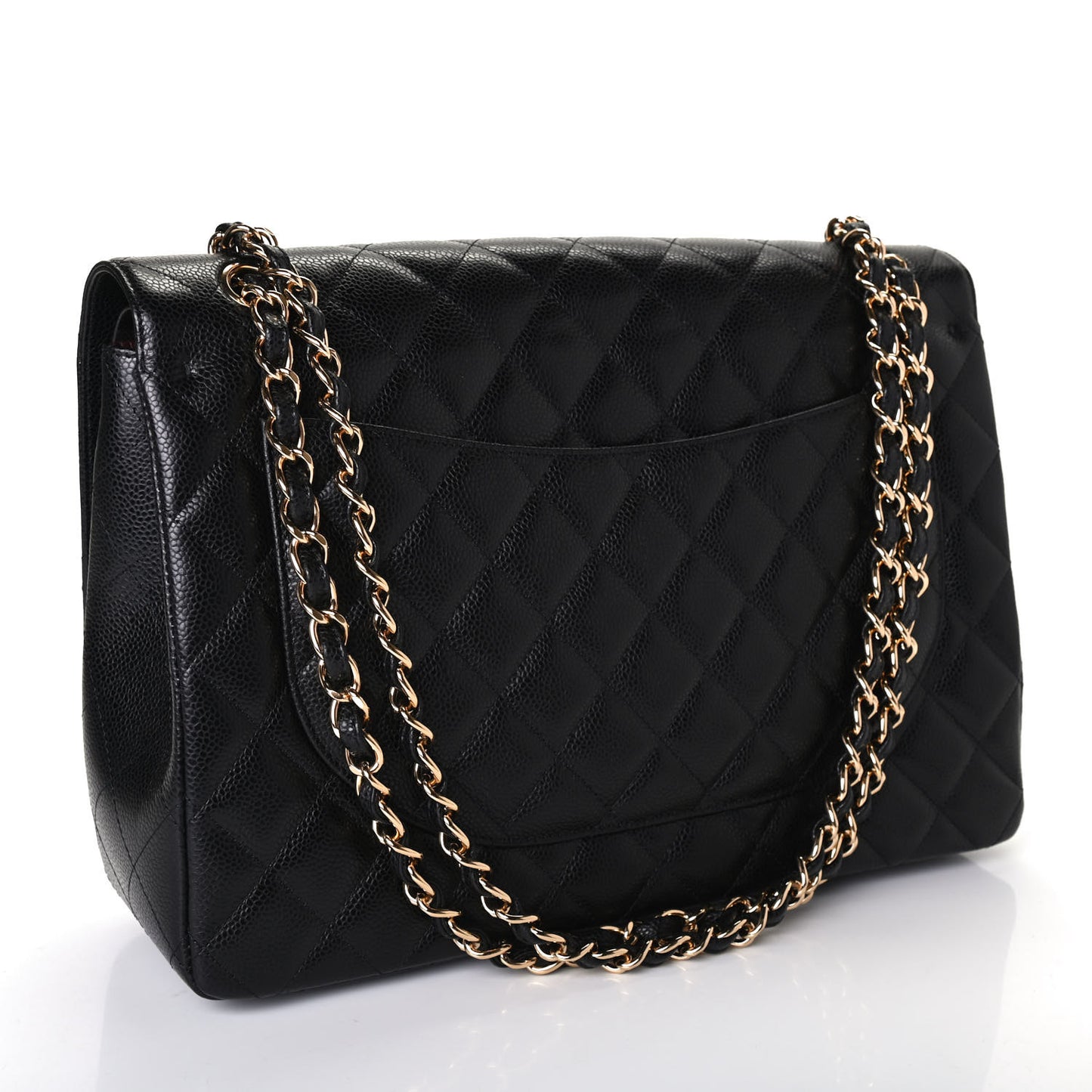 Caviar Quilted Maxi Double Flap Black