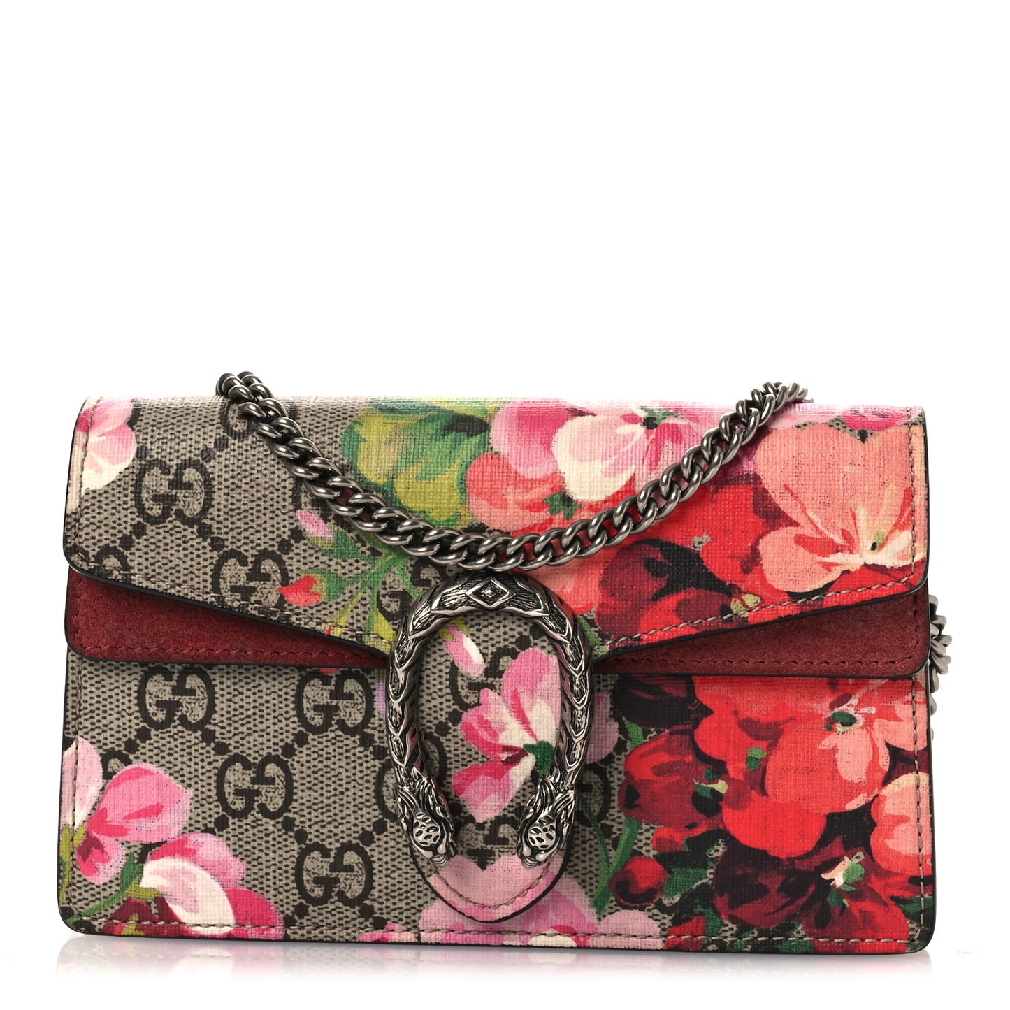 GG Supreme Monogram Blooms Super Mini Dionysus Shoulder Bag Beige Multicolor Dry Rose