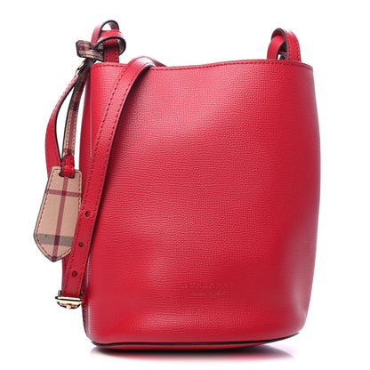Burberry Calfskin Small Lorne Bucket Crossbody Red 1 of 4