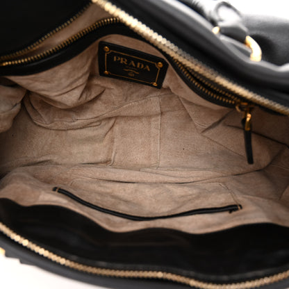 Prada Soft Calfskin Shoulder Bag Black 5 of 10