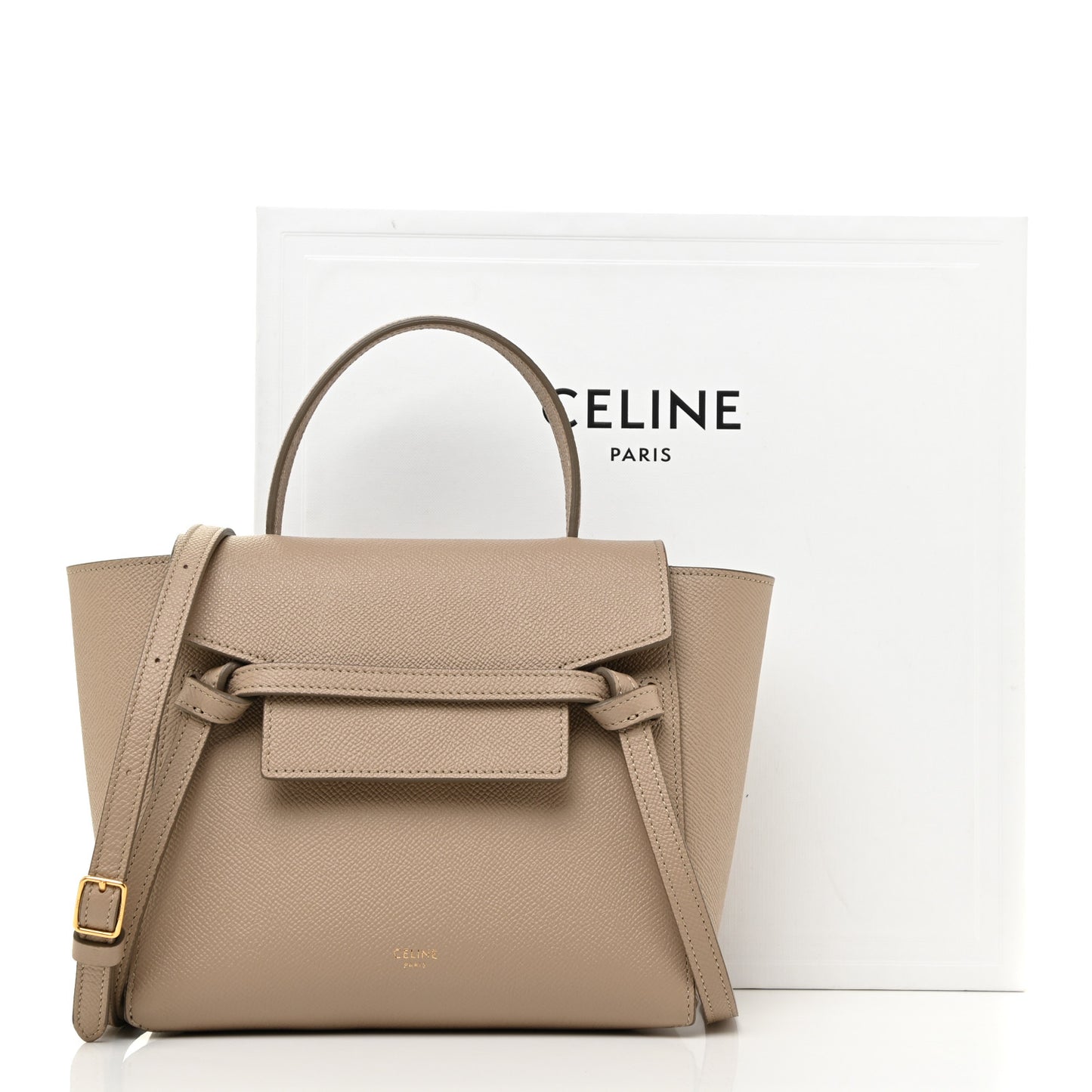 Grained Calfskin Nano Belt Bag Light Taupe