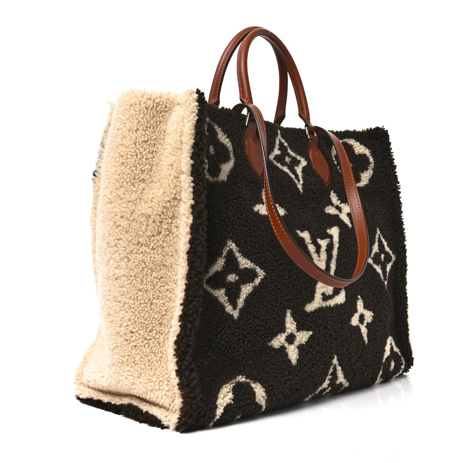 Louis Vuitton Shearling Monogram Giant Teddy Onthego GM Black White 3 of 9