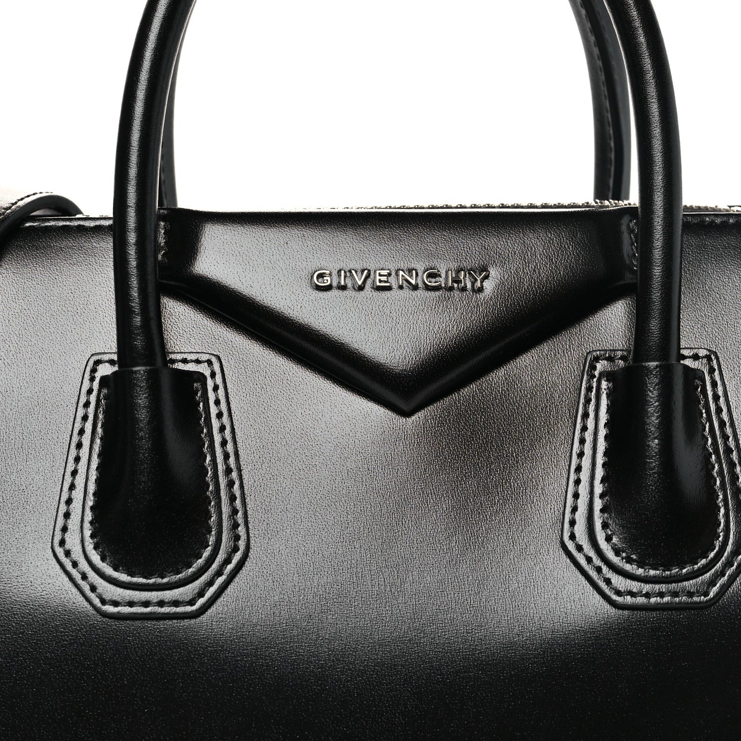 Shiny Lord Calfskin Small Antigona Black