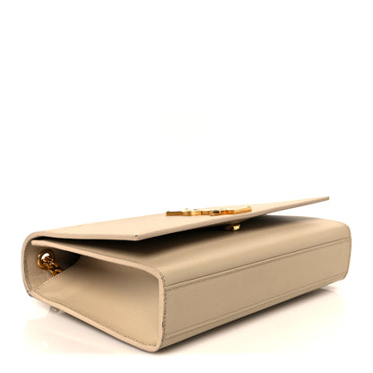 Saint Laurent Grain De Poudre Medium Monogram Kate Satchel Nude Powder 4 of 11