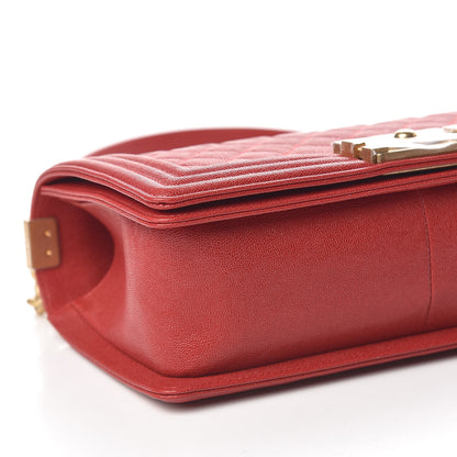 Chanel Caviar Quilted Medium Boy Flap Red 8 of 13