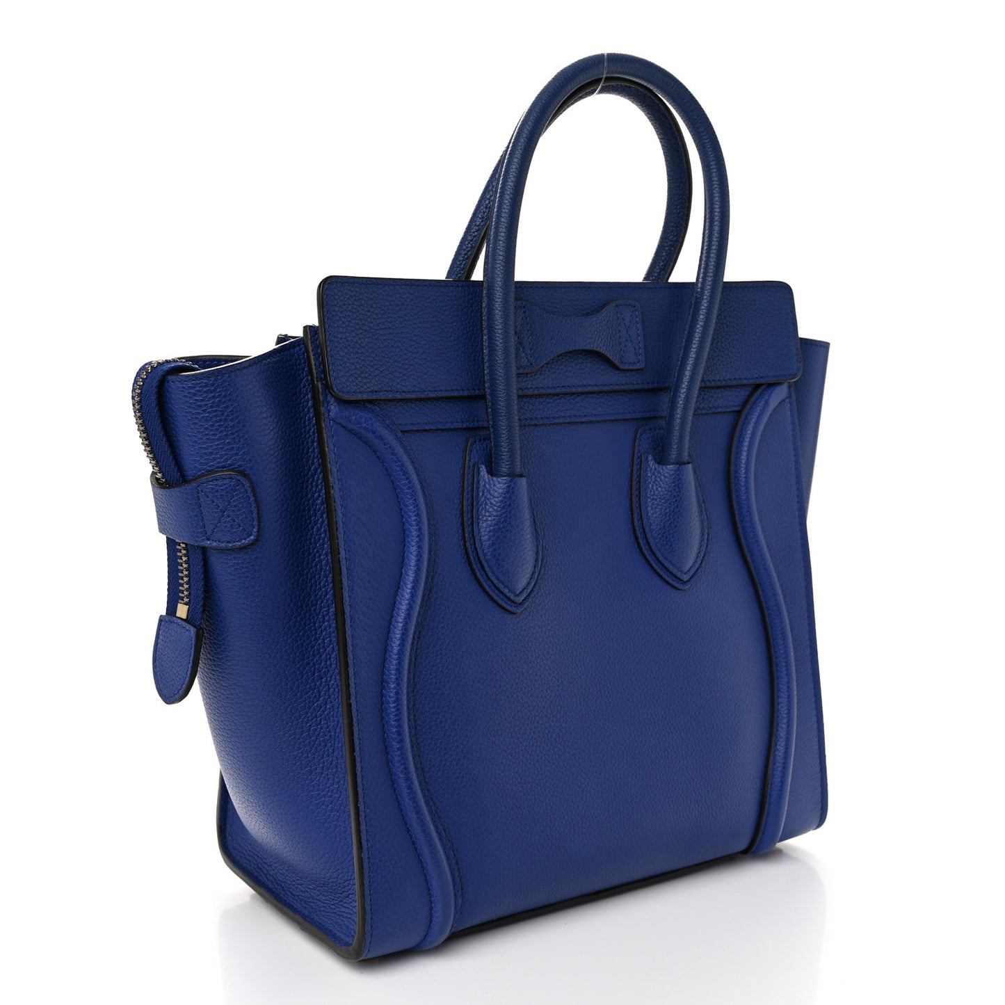 Drummed Calfskin Micro Luggage Indigo