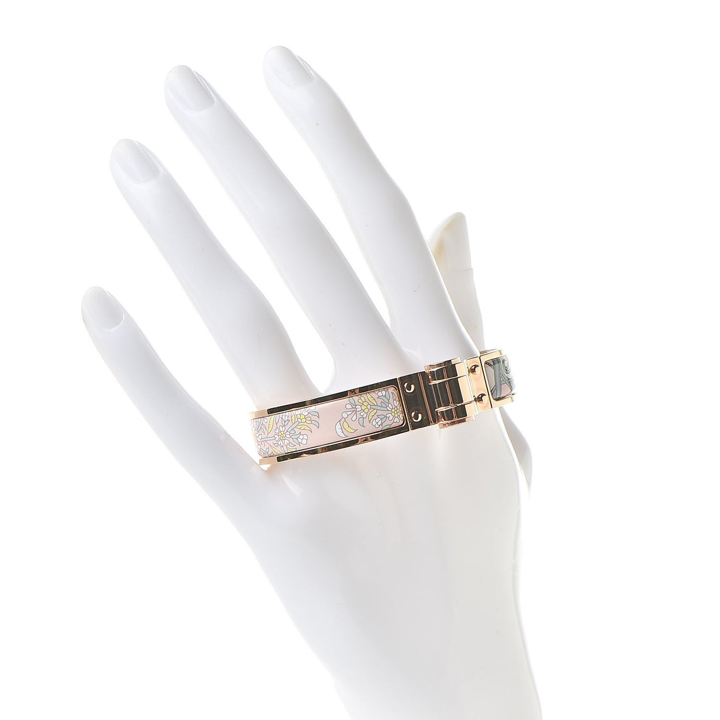 Enamel Printed Narrow Coup De Fouet Au Bloc Hinged Bracelet S Candeur