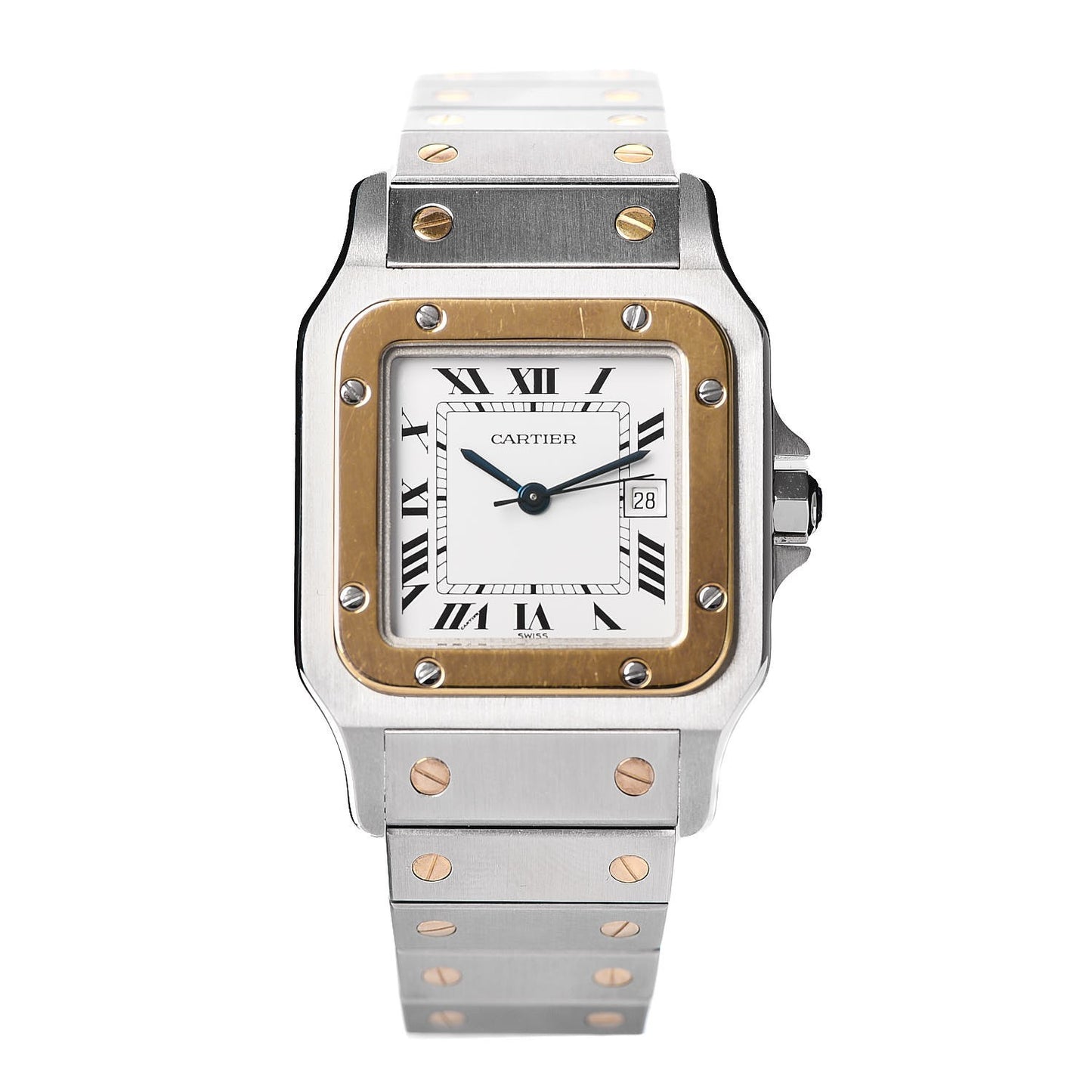 Stainless Steel 18K Yellow Gold 29mm Santos De Galbee Automatic Watch