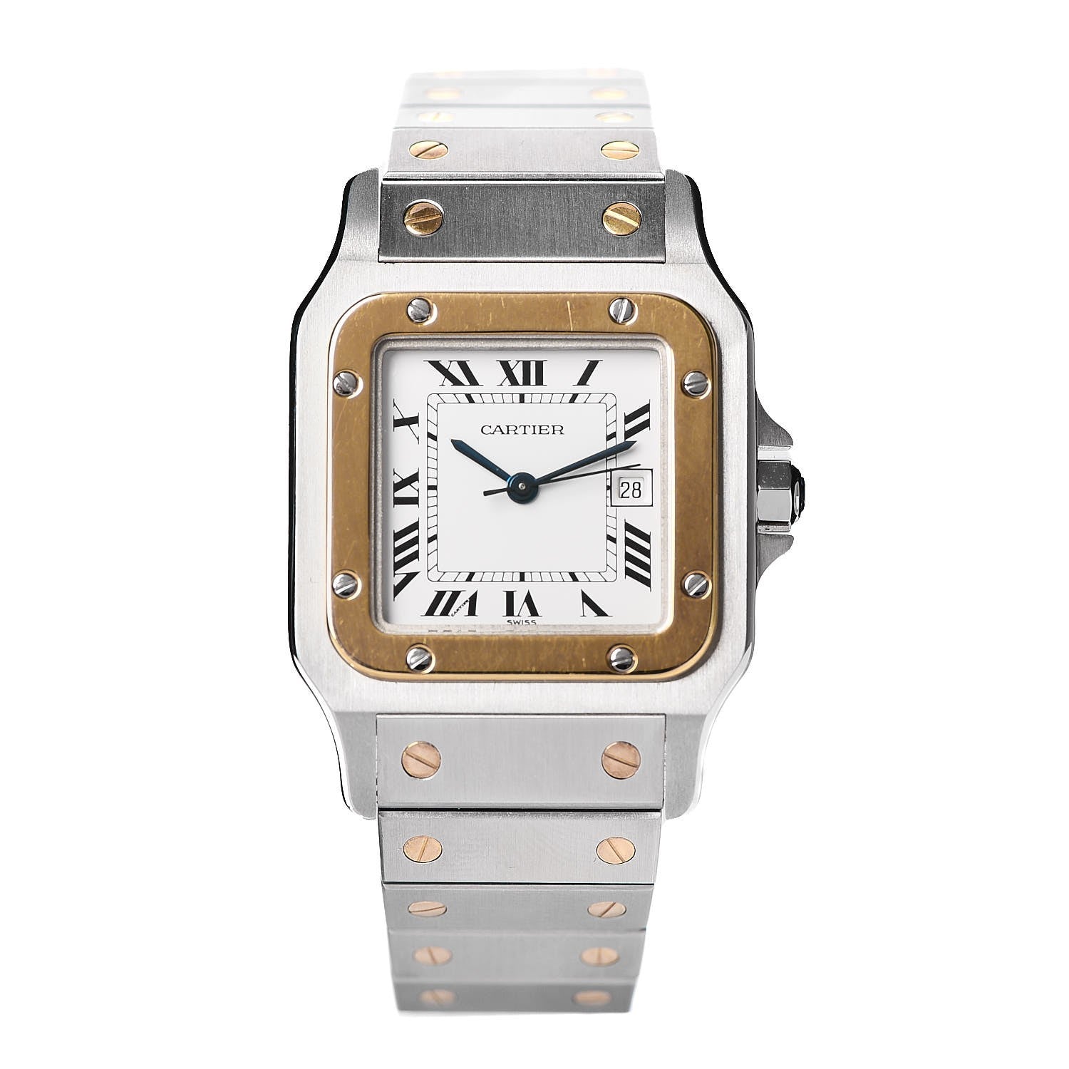 Cartier Stainless Steel 18K Yellow Gold 29mm Santos De Galbee Automatic Watch 1 of 8