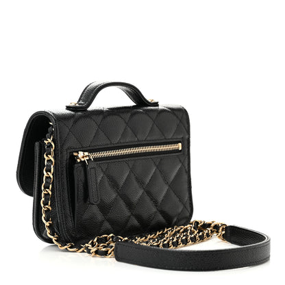 Chanel Caviar Quilted Business Affinity Clutch With Chain Black 3 of 11