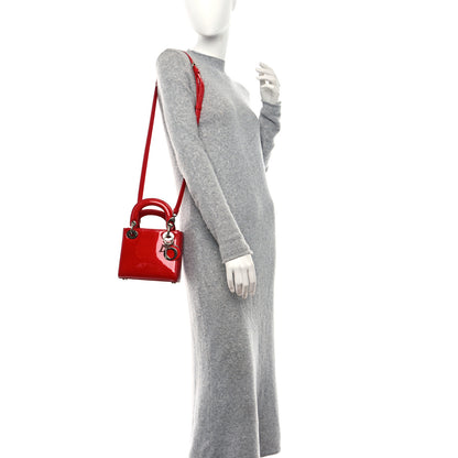 Christian Dior Patent Mini Lady Dior Red 2 of 11
