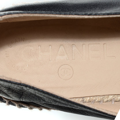 Chanel Lambskin CC Espadrilles 37 Black 7 of 8