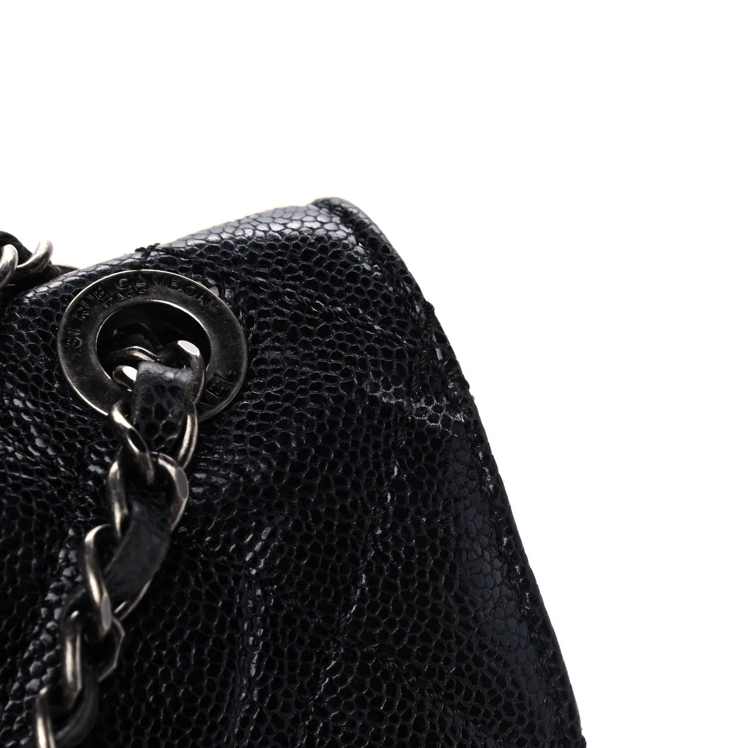 Chanel Crumpled Grained Calfskin Jumbo CC Crave Flap Black 13 of 13