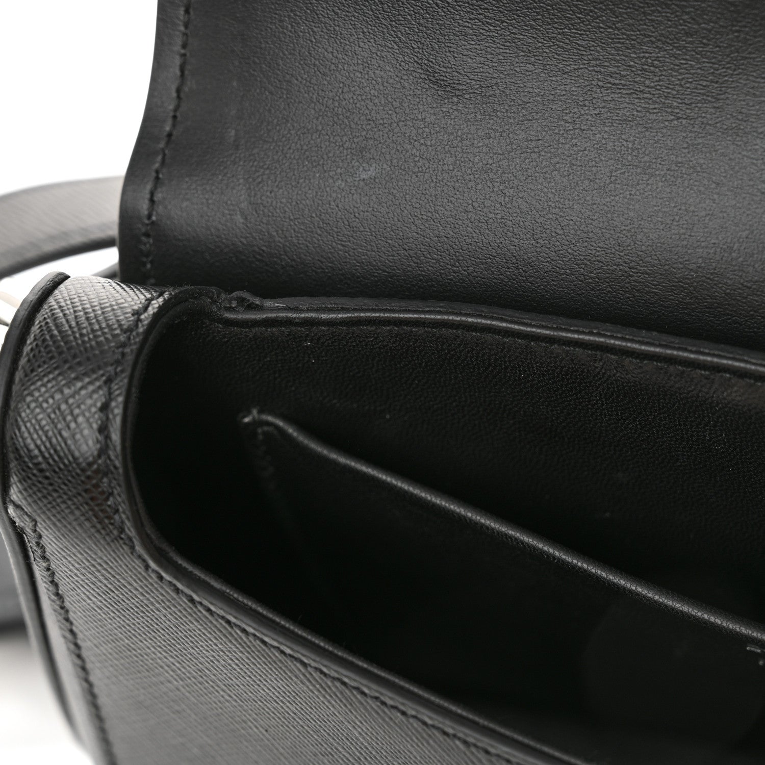 Prada Saffiano Flap Shoulder Bag Black 11 of 12