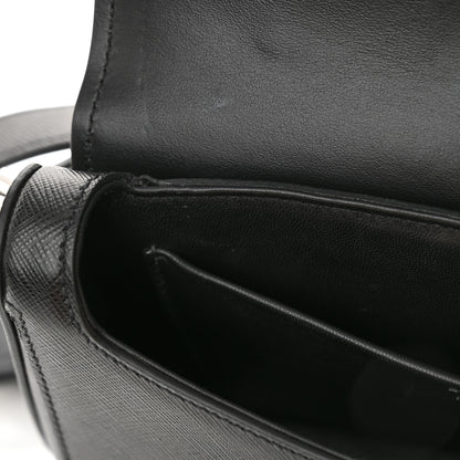 Prada Saffiano Flap Shoulder Bag Black 11 of 12
